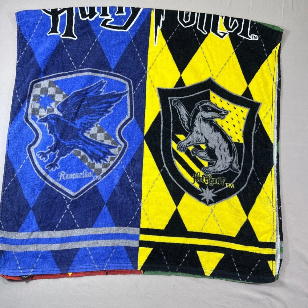 Harry Potter Hogwarts Houses Beach Towel Gryffindor Slytherin Ravenclaw 24x54